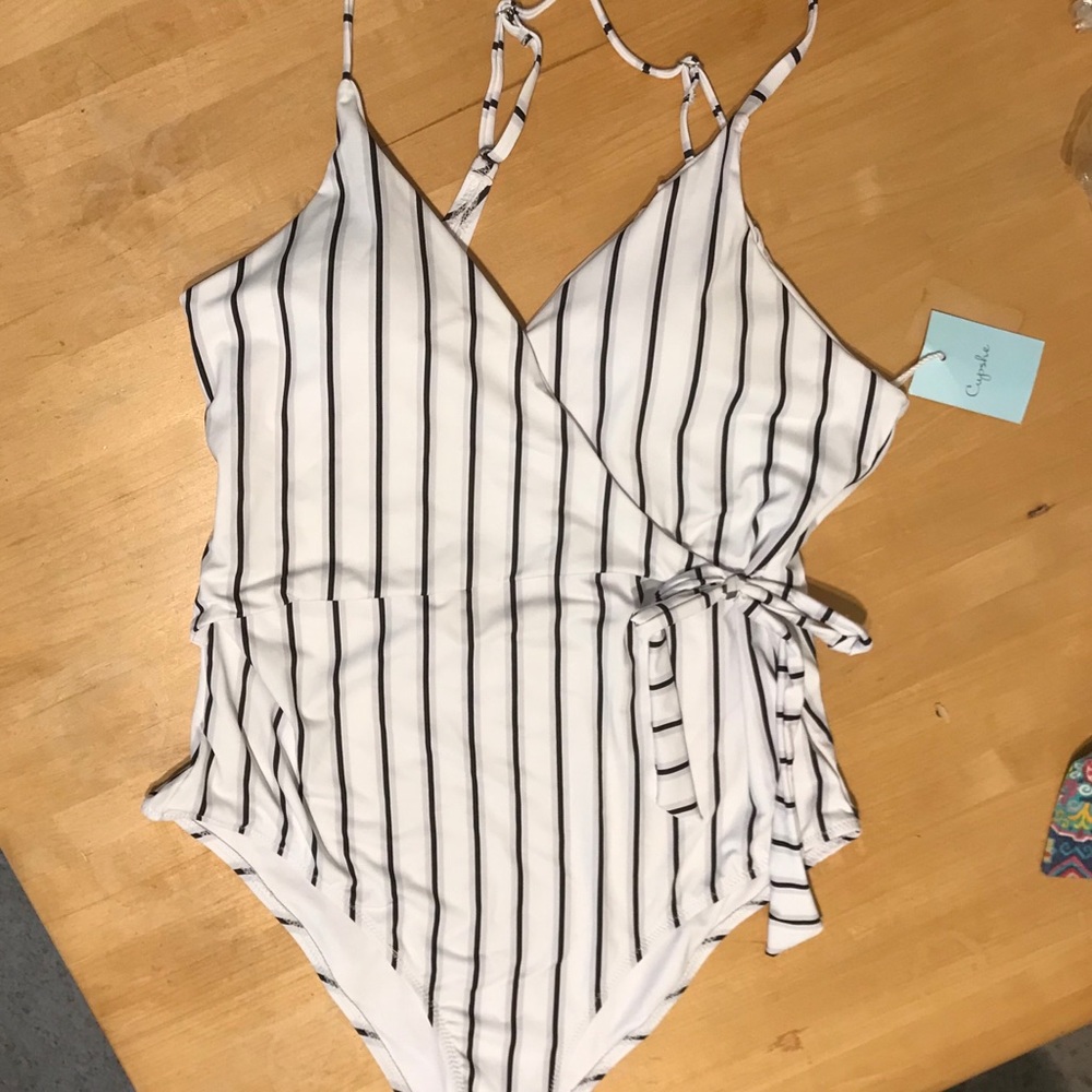 Side tie one piece swimsuit